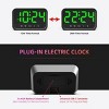 Aoibox Small LED Digital Alarm Clock for Bedroom,Loud for Heavy Sleepers, Plug-In Electric Desk Clock with Adjustable Volume, Brightness,Snooze¨CGreen - 4 of 4