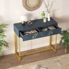CAVINAS 38 inch Console Table with 2 Drawers,Modern Entryway Table with Stripe Design for Living Room,Hallway,Gray - 4 of 4
