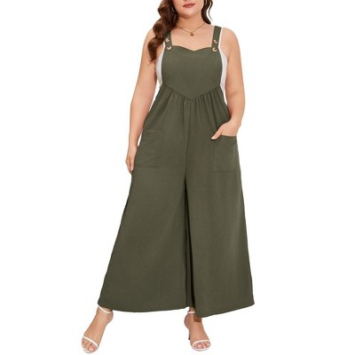 Women's Summer Casual Sleeveless Rompers Loose Fit Spaghetti Strap Shorts  Jumpsuit Beach Cover Up with Pockets, Army Green, Small : :  Clothing, Shoes & Accessories