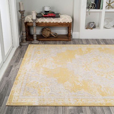 Alhambra Yellow and Cream Synthetic 5x8 Area Rug