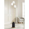 360 Lighting Grayson Modern Glam Luxury 70" Tall Standing Floor Lamp Large Pole 3-Light Foot Switch Gold Black Metal Living Room Bedroom House Reading - 2 of 4