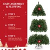 KRISRATE 6FT Pre-Lit Artificial Christmas Tree Full Tree with 1455 PVC Branch Tips, 250 Multicolored Lights/Warm White Lights,8 Light Sequences,Green - 3 of 4