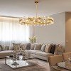 CityFurn 48-Light Large Modern Wagon Wheel Chandelier with Crystal Glass - 3 of 4