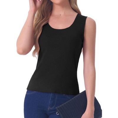 cheibear Women's Plush Sleeveless Warm Thick Layer Camisole Tank Top Pajamas