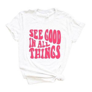 Simply Sage Market Women's See Good In All Things Wavy Short Sleeve Graphic Tee - 1 of 2