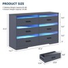 Fredees 7-Drawer Dresser for Bedroom with LED Light, Modern Black Chest with Charging Station for Closet, Living Room, Hallway - 3 of 4