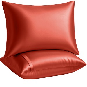 BLISSFORD Satin Pillowcase with Zipper, Satin Pillow Cases 2 Pack, Silk Pillow Cover - 1 of 4