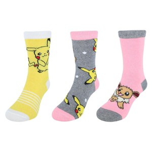 Textiel Trade Kid's Pokemon Power Up Crew Novelty Socks (3 Pack) - 1 of 4