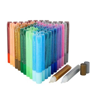 Bright Creations 72 Pack Glue with Glitter Pens, Rainbow Glue Stick Set for Arts and Crafts, Slime Supplies, 0.35 Oz, 12 Colors - 1 of 4