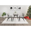 Dining Table Set for 4, Kitchen Table 5 Piece Set with 4 Lamb's Velvet Upholstered Chairs with Storage Shelves At The Bottom for Small Kitchens - 3 of 4