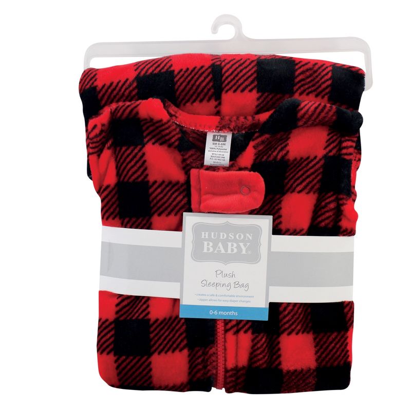Hudson Baby Plush Sleeping Bag, Sack, Blanket, Buffalo Plaid, 2 of 3