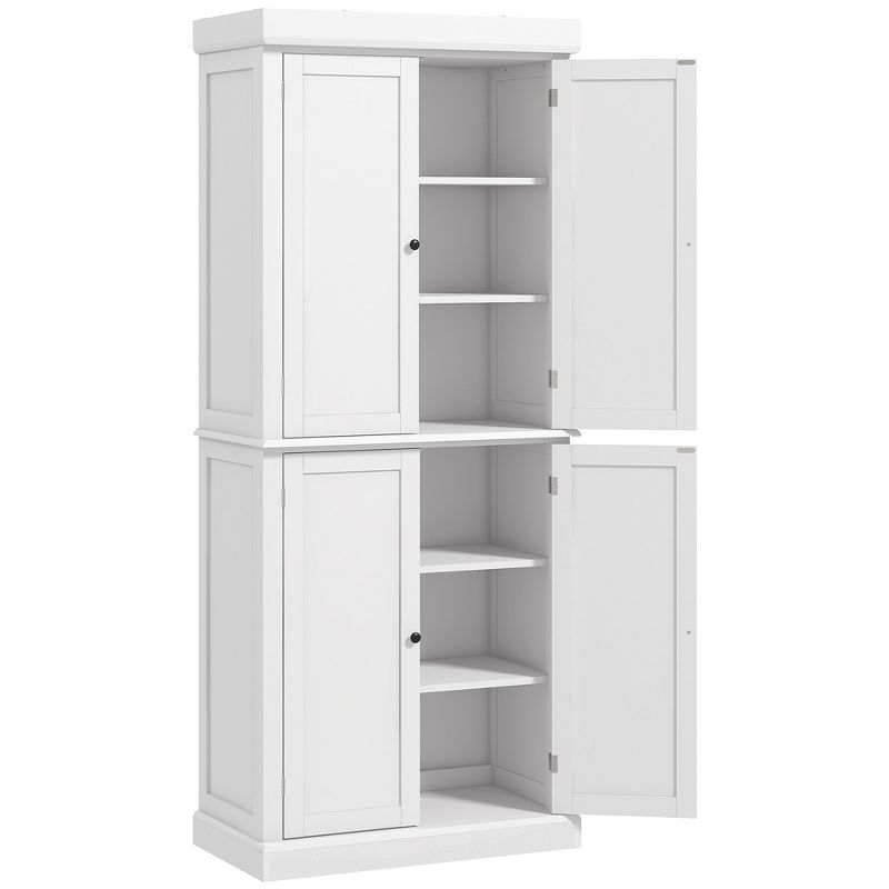 HOMCOM Freestanding Modern 4 Door Kitchen Pantry, Storage Cabinet Organizer with 6-Tier Shelves, and 4 Adjustable Shelves, 4 of 7