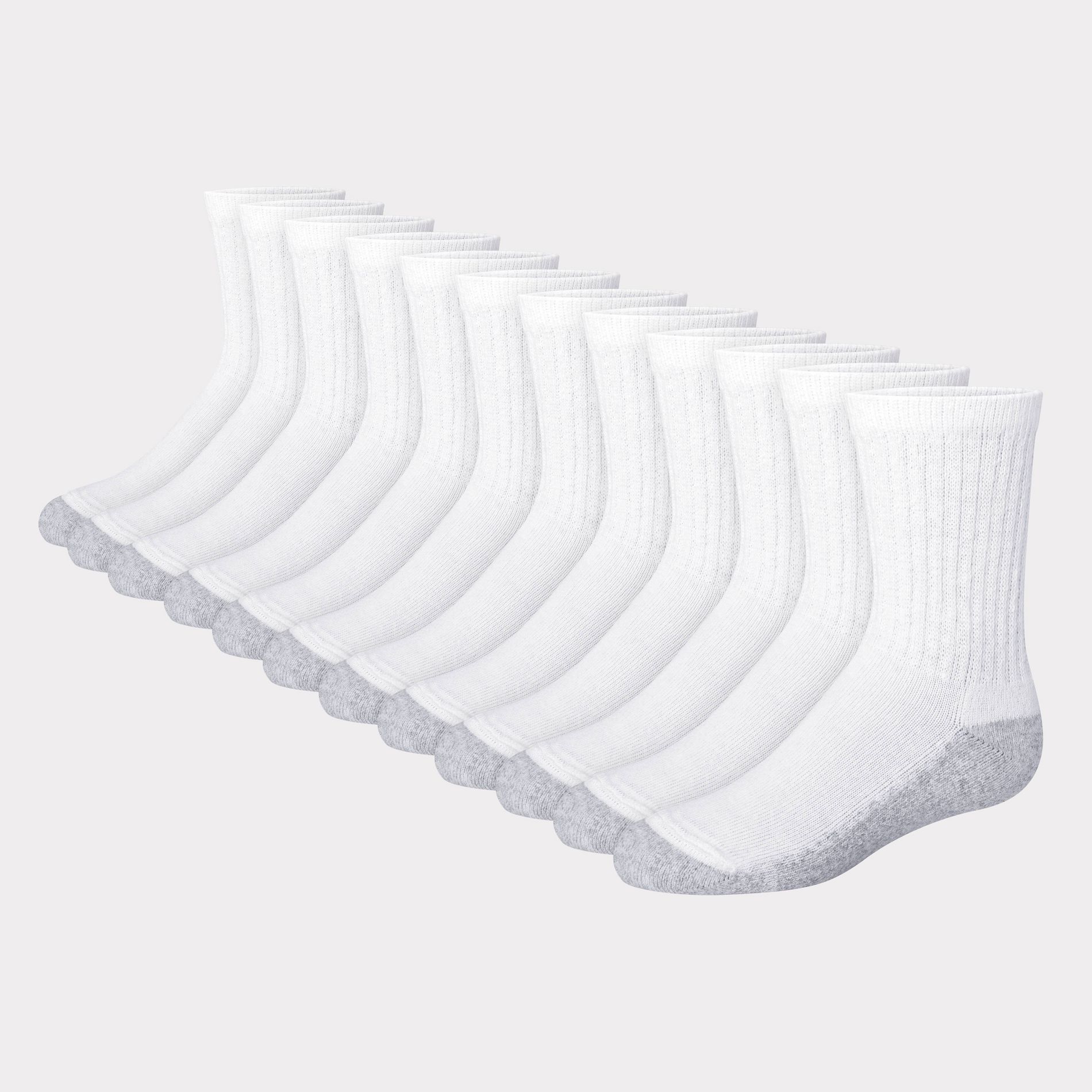 Hanes Boys' 12pk Cushioned Crew Athletic Socks