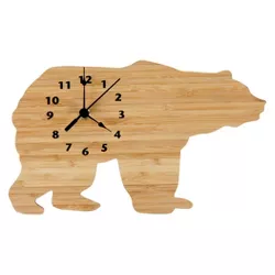 Northwoods Bear Wall Clock Bamboo Finish - Trend Lab