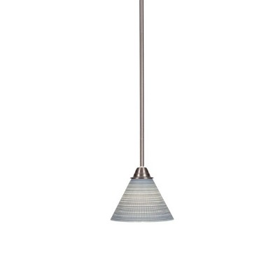 Toltec Lighting Paramount 1 - Light Pendant in  Brushed Nickel with 7" Gray Matrix Shade