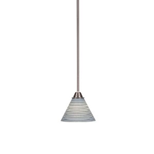 Toltec Lighting Paramount 1 - Light Pendant in  Brushed Nickel with 7" Gray Matrix Shade - 1 of 1