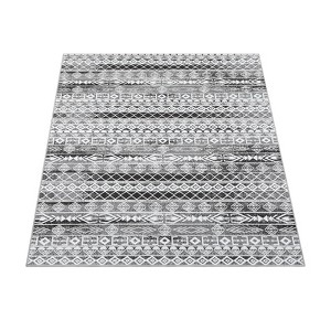 9x12 Gray Boho Farmhouse Rug, Washable Soft Neutral Carpet for Living Room, Bedroom, Dining Room - 1 of 4