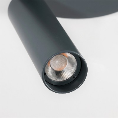Gray Adjustable LED Flush Mount Spotlight