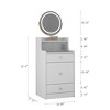 FONTOI 19.7"W 3 in 1 Vanity Desk with Mirror and Upholstered Stool Spacious Storage for Bedroom Dressing Room, White/Yellow, 19.68"*17.71"*53.14" - 3 of 4