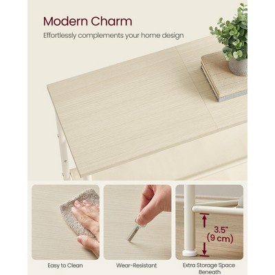 Cream 5-Tier Fabric and Metal Shoe Rack