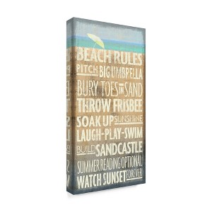 Trademark Fine Art -Art Licensing Studio 'Beach Rules' Canvas Art - 1 of 3