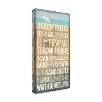 Trademark Fine Art -Art Licensing Studio 'Beach Rules' Canvas Art