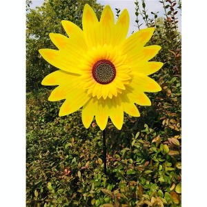 1Pcs Sunflower Wind Spinners for Garden Home Patio Lawn Garden Yard Outdoor Decoration, Yellow - 1 of 3