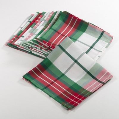 Saro Lifestyle Vernor Collection Plaid Design Holiday Dinner Napkins (Set of 12)