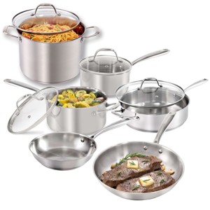 Guy Fieri's Flavortown 10-Piece Stainless Steel Cookware Set - Includes Frying Pans, Saucepans, Saute Pan and Stock Pot - 1 of 4