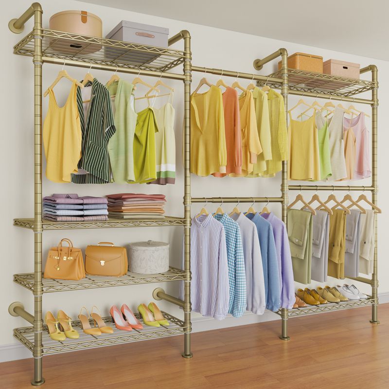 Timate F3 Garment Rack Industrial Pipe Wall Mounted Clothing Rack Walk in Closet Systems, 1 of 10