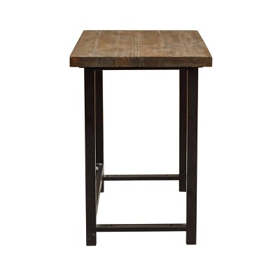 Compact Rustic Industrial Black and Wood Desk
