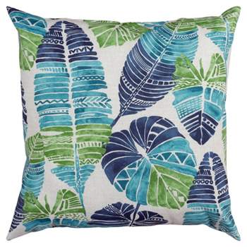 22"x22" Oversize Poly-Filled Leaf Pattern Botanical Indoor/Outdoor Square Throw Pillow - Rizzy Home