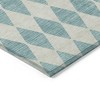 Teal Blue And Ivory Geometric Washable Indoor Outdoor Area Rug - 4 of 4