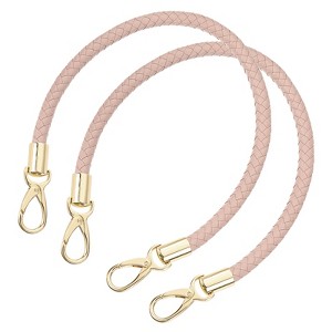 Unique Bargains PU Leather Braided Replacement Metal Buckles Purse Strap 2 Pcs - 1 of 4