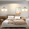 POWLIG 14.17-in 2-Light Nickel Bathroom Light Fixtures Over Mirror Vanity Lighting with Milk White Glass Globe Shades - 3 of 4