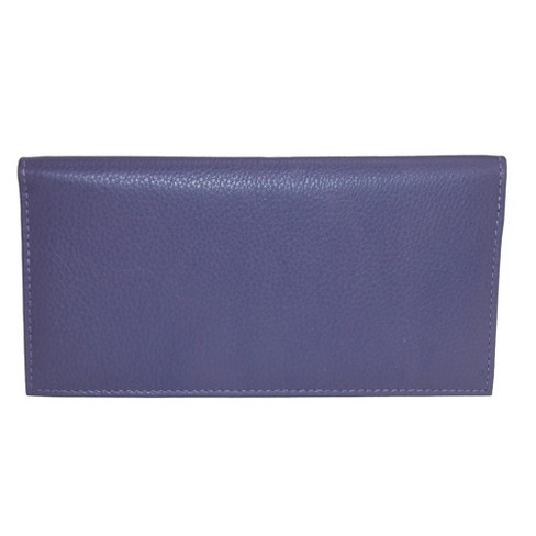 Ctm Leather Solid Color Checkbook Cover Wallet, Purple : Target