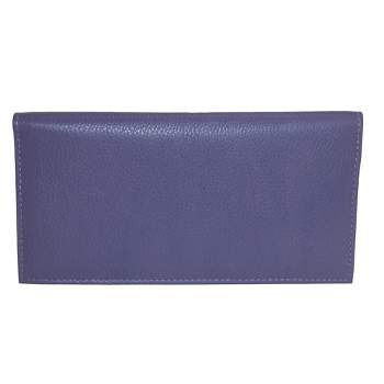 CTM Leather Solid Color Checkbook Cover Wallet