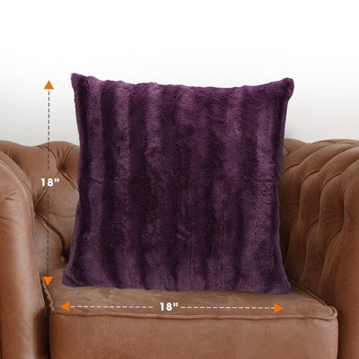 Purple Faux Fur 18" x 18" Decorative Pillow Cover