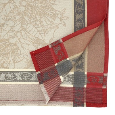 Red Jacquard Christmas Table Runner, 16" x 72", Polyester