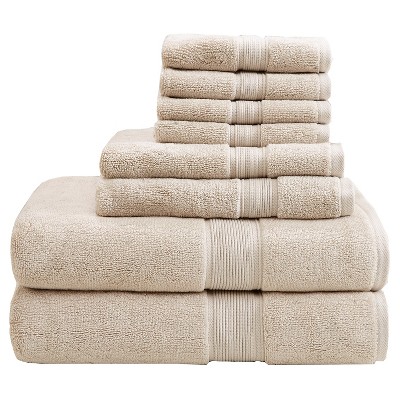 Madison Park Signature 6 Piece Turkish Cotton Bath Towel Set Natural