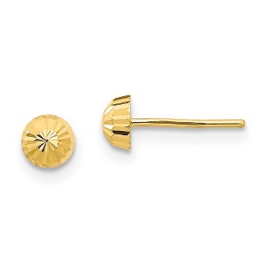 Black Bow Jewelry 4mm Diamond-cut Half-Ball Post Earrings in 14k Yellow Gold - 1 of 4