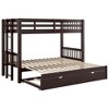 PAGED Queen over Queen Bunk Bed Modern Simple Wooden Bed Frame with 6 Lockers, Sockets, Guardrail and Ladder for Bedroom - 3 of 4