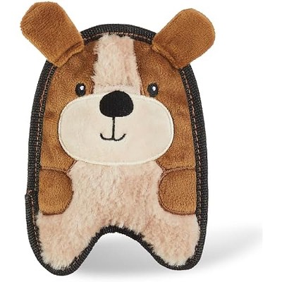 Outward Hound Durablez Tough Plush Squeaky Dog Toy, Puppy, Brown, XS