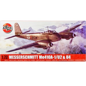 Level 2 Model Kit Messerschmitt Me410A-1/U2 & U4 Fighter-Bomber Aircraft with 2 Scheme Options 1/72 Plastic Model Kit by Airfix - 1 of 4