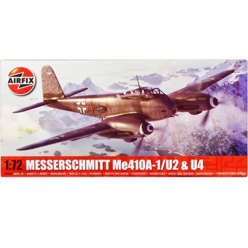 Level 2 Model Kit Messerschmitt Me410A-1/U2 & U4 Fighter-Bomber Aircraft with 2 Scheme Options 1/72 Plastic Model Kit by Airfix - image 1 of 4