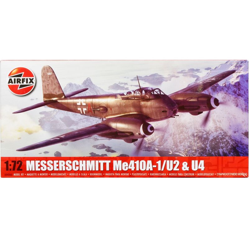 Level 2 Model Kit Messerschmitt Me410A-1/U2 & U4 Fighter-Bomber Aircraft with 2 Scheme Options 1/72 Plastic Model Kit by Airfix, 1 of 5