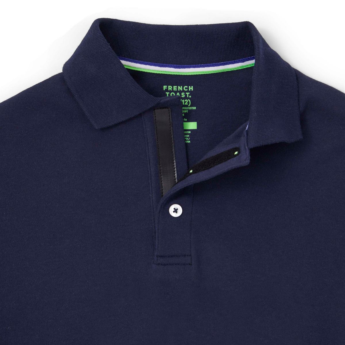 French Toast School Uniform Boys Adaptive Short Sleeve Interlock Polo - thumbnail 3