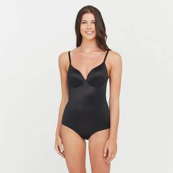 Assets By Spanx Women's Flawless Finish Strapless Cupped Midthigh Bodysuit  - Black L : Target