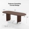 PexFix 79" x 33.5" Solid Wood Farmhouse Dining Table with V-Shaped Legs and Oval Wood Top for Modern Dining Rooms & Family Gatherings Walnut - 2 of 4