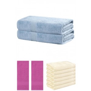 REGALWOVEN Absorbent Solid Bath Hand Face Cloths Cotton Towels 3 Piece Sets - 1 of 4